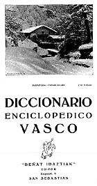 Folleto explicativo de un "Diccionario Enciclopédico Vasco" preparatorio de la Enciclopedia General Ilustrada de Ed. Auñamendi