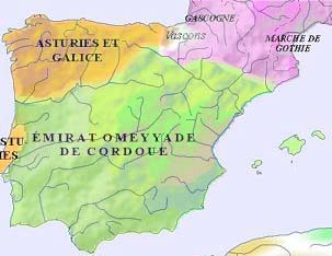 La península ibérica hacia el 800 d. C