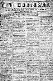 Número del 10 de agosto de 1879 de El Noticiero Bilbaíno.