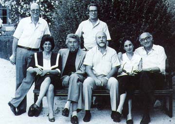 A. G. Ronda, M. C. Urcola, A. Robbe-Grillet, Sistiaga, R. Guerra Garrido, P. Saramago, J. Saramago. El Escorial, 1990