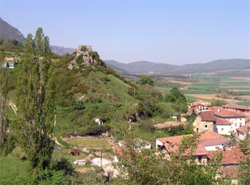 Vista del castillo y de la villa a sus pies