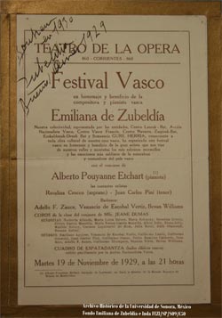 Portada del programa del Festival Vasco en Buenos Aires, 1929