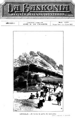 Urkiola (Al fondo la peña de Untxilla) No. 1325 (20/7/1930) tapa