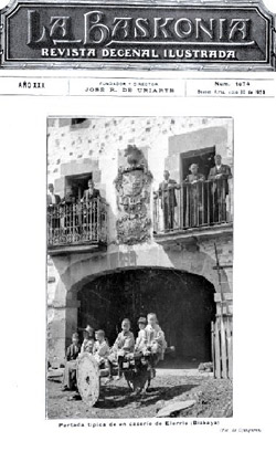 Típica portada de la casa solar de Zubieta, de Apatamonasterio (Biskaya) No. 1033 (10/6/1922) tapa