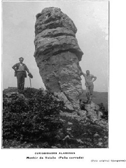 Curiosidades alabesas . Menhir de Toloño (Peña cerrada) No. 1307 (20/1/1930) tapa