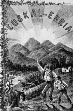 Cubierta del primer volumen (año 1880) de la revista Euskal-Erria