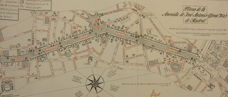 Casto Fernández Shaw. Avenida José Antonio. Gran Vía Madrid. Cortijos y Rascacielos, 1953