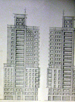 Bloque de viviendas en la Avenida America (Madrid) para Bancaya. Gonzalo e Ignacio Cardenas RNA nº 146 Febrero 1954