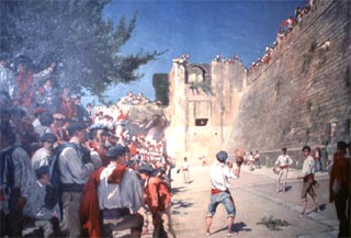 Partido de pelota en Hondarribia, Gustave Colín, Museo de Baiona.